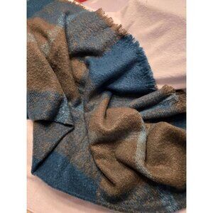 Galeries Lafayette Square Teal/Beige Scarf